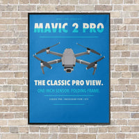 Thumbnail for DJI Mavic 2 Pro vertical canvas print - framed - turquoise background