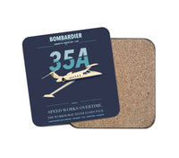 Thumbnail for Bombardier Learjet 35A design on navy blue 1 piece coaster