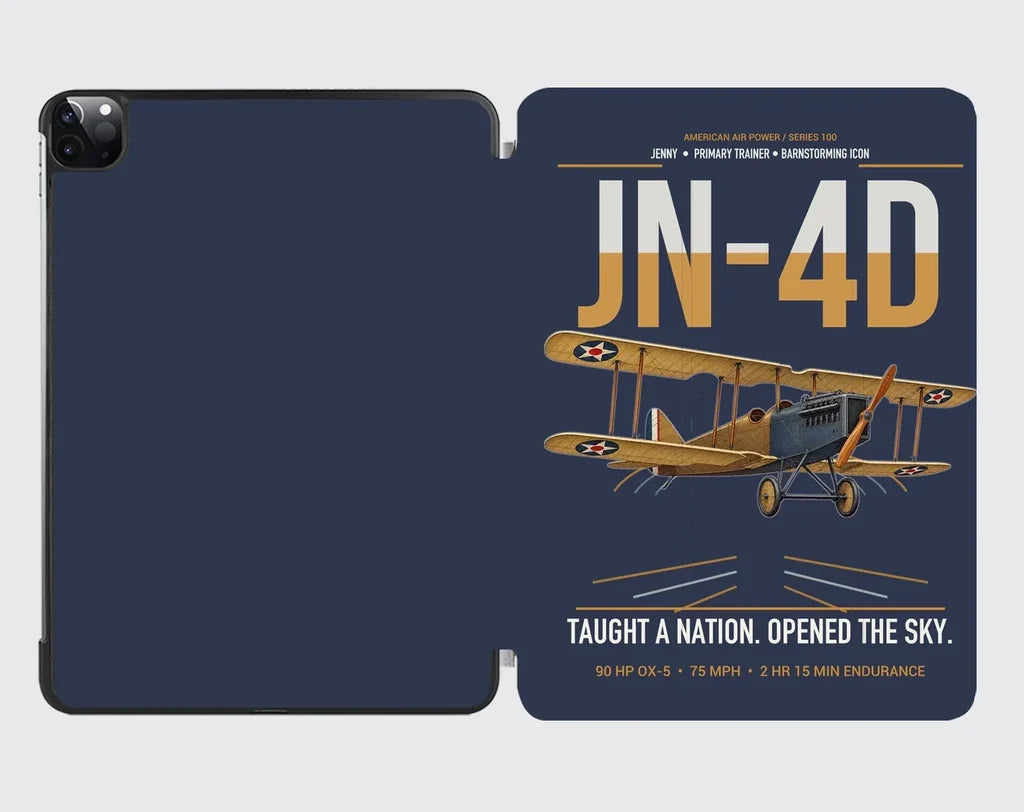 Curtiss JN-4D Jenny design on navy blue ipad tablet case