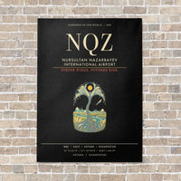 Thumbnail for Nursultan Nazarbayev International Airport Astana NQZ - Canvas Framed - Black