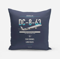Thumbnail for Douglas DC-8-63 design on navy blue pillow