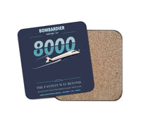 Thumbnail for Bombardier Global 8000 design on navy blue 1 piece coaster