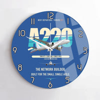 Thumbnail for Airbus A220-300 design on blue no frame wall clock
