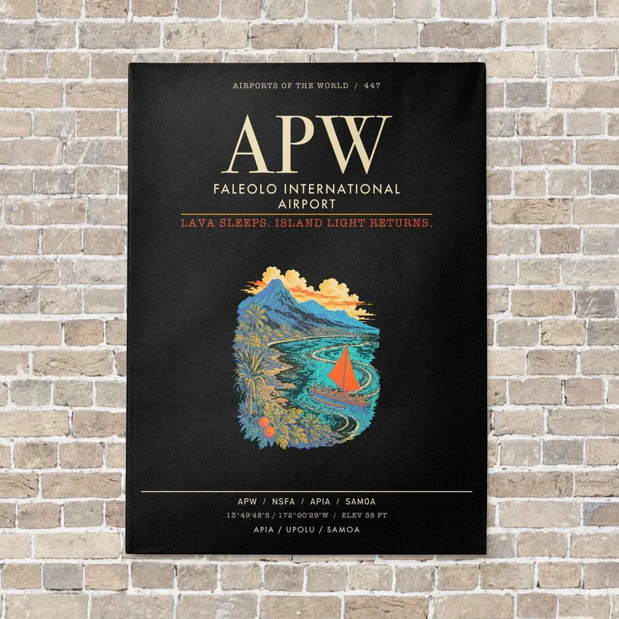 Faleolo International Airport APW - Canvas Framed - Black