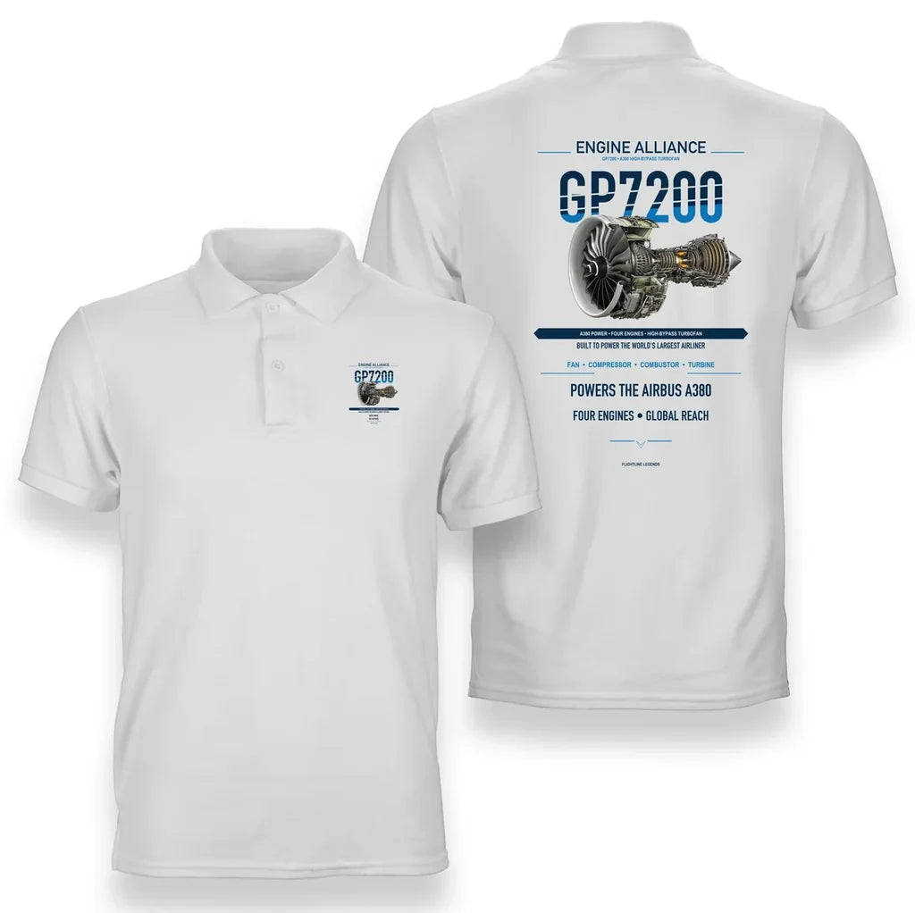 GP7200 design on white polo