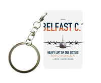 Thumbnail for Short Belfast C.1 design on white designed key chain, double-side print