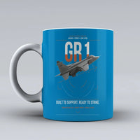 Thumbnail for SEPECAT Jaguar GR1 design on turquoise ceramic mug, double-side print