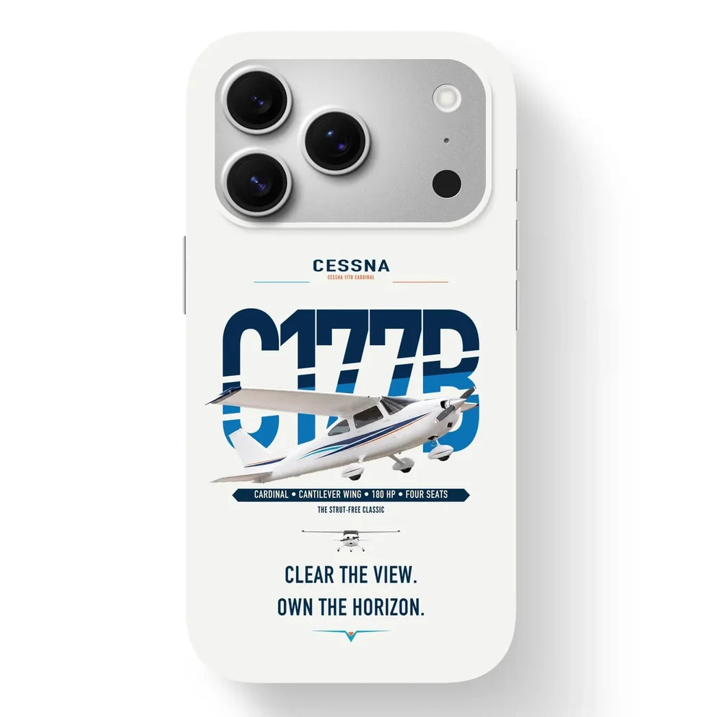 Cessna 177B Cardinal design on white magsafe iphone case, for iPhone 17 Pro