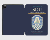 Thumbnail for Santos Dumont Airport (SDU) design on navy blue ipad tablet case