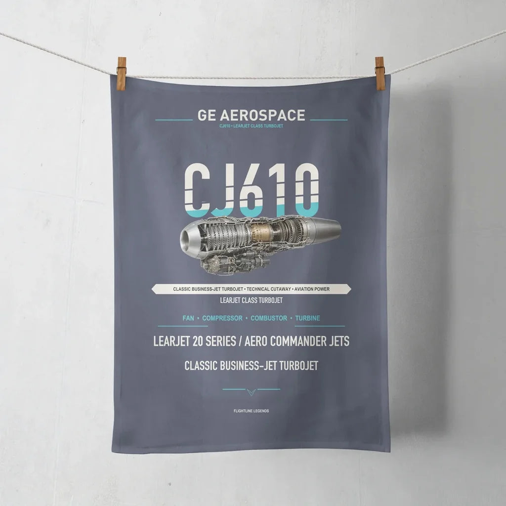 CJ610 design on navy blue towel