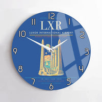 Thumbnail for Luxor International Airport (LXR) design on blue no frame wall clock