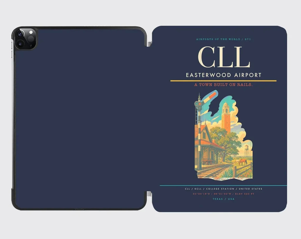 Easterwood Airport (CLL) design on navy blue ipad tablet case