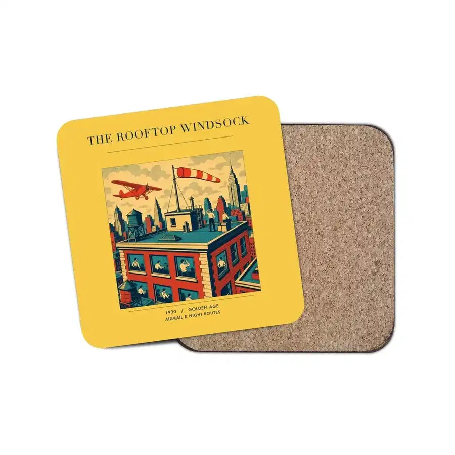 The Rooftop Windsock - Designed Coasters design on yellow 1-piece