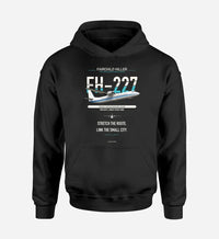Thumbnail for Fairchild Hiller FH-227B design on black hoodie single side