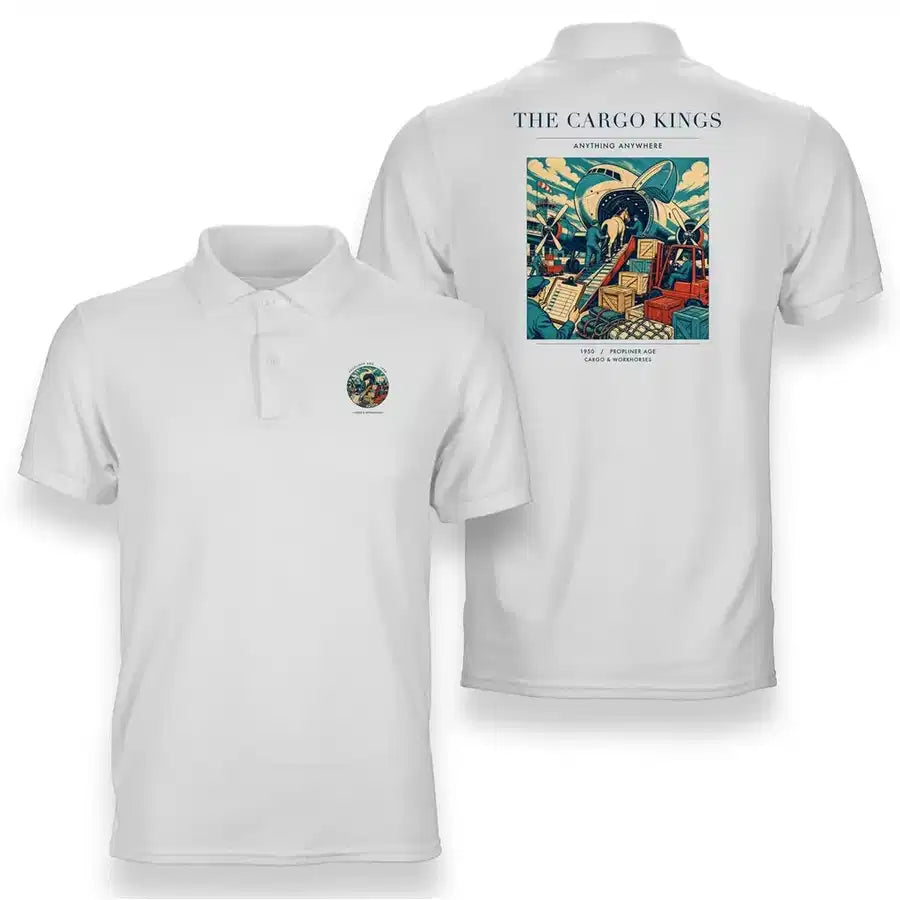 VINTAGE G4085 - The Cargo Kings - Double-Side Polo T-Shirt design on white