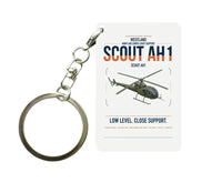 Thumbnail for Westland Scout AH1 design on white designed key chain, double-side print