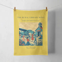 Thumbnail for VINTAGE G4392 - The Rural Library Wing - Designed Towels design on yellow