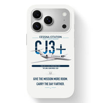 Thumbnail for Cessna Citation CJ3+ design on white magsafe iphone case, for iPhone 17 Pro