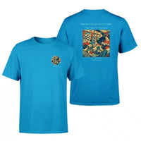 Thumbnail for VINTAGE G4224 - The Mountain Vista Cabin - Double-Side T-Shirt design on turquoise double side t shirt