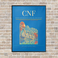 Thumbnail for Tancredo Neves International Airport CNF — Belo Horizonte vertical canvas print - framed - turquoise background