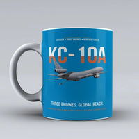 Thumbnail for KC-10A EXTENDER design on turquoise ceramic mug, double-side print