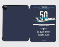 Thumbnail for Fokker 50 design on navy blue ipad tablet case