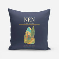 Thumbnail for Weeze Airport (NRN) design on navy blue pillow