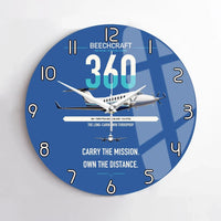 Thumbnail for Beechcraft King Air 360 design on blue no frame wall clock