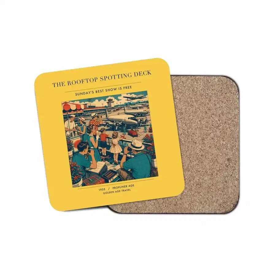 The Rooftop Spotting Deck - Designed Coasters design on yellow 1-piece