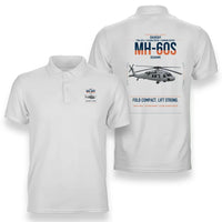 Thumbnail for Sikorsky MH-60S Seahawk design on white double-side polo t-shirt, double-side print