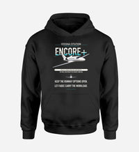 Thumbnail for Cessna Citation Encore+ design on black double-side hoodie, single-side print