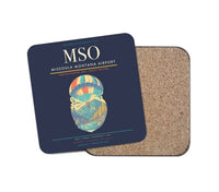 Thumbnail for Missoula Montana Airport (MSO) design on navy blue 1 piece coaster