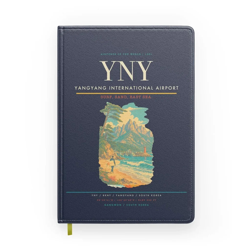 Yangyang International Airport (YNY) design on navy blue notebook