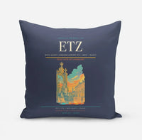 Thumbnail for Metz–Nancy–Lorraine Airport (ETZ) design on navy blue pillow
