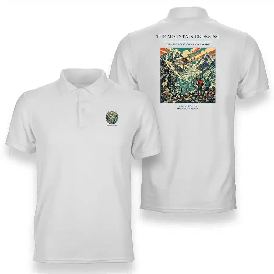 VINTAGE G4006 - The Mountain Crossing - Double-Side Polo T-Shirt design on white