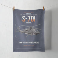 Thumbnail for Sikorsky S-70i FIREHAWK design on navy blue towel