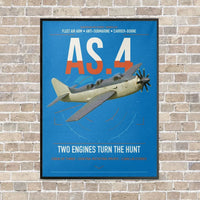 Thumbnail for Fairey Gannet AS.4 vertical canvas print - framed - turquoise background
