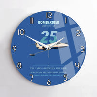 Thumbnail for Bombardier Learjet 25 design on blue no frame wall clock