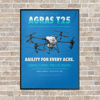Thumbnail for DJI Agras T25 vertical canvas print - framed - turquoise background