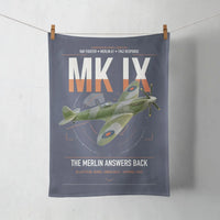Thumbnail for Supermarine Spitfire Mk IX design on navy blue towel