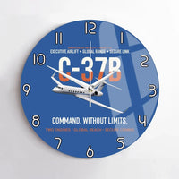 Thumbnail for C-37B Global Command Link design on blue no frame wall clock