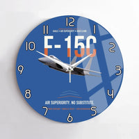 Thumbnail for F-15C Eagle Air Superiority No Substitute design on blue no frame wall clock