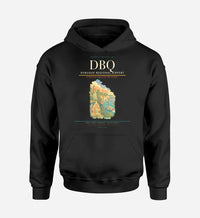 Thumbnail for Dubuque Regional Airport (DBQ) design on black hoodie single-side print