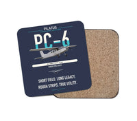 Thumbnail for Pilatus PC-6 Porter design on navy blue 1 piece coaster