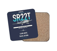 Thumbnail for Cirrus SR22T design on navy blue 1 piece coaster