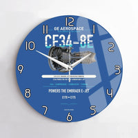 Thumbnail for CF34-8E design on blue no frame wall clock