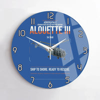 Thumbnail for Aérospatiale SA 316B Alouette III design on blue no frame wall clock