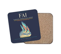 Thumbnail for Fairbanks International Airport (FAI) design on navy blue 1 piece coaster