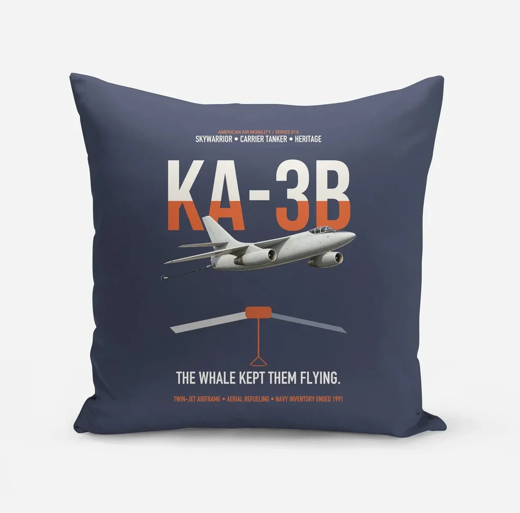KA-3B Skywarrior design on navy blue pillow