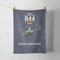 Thumbnail for Robinson R44 Raven II design on navy blue towel